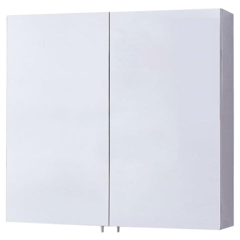 Oakestry 23.6" Double Door Mirrored Medicine Cabinet, Surface Mount, Stainless Steel Frame, Adjustable Shelf, Pre-Assembled Bathroom Mirror Cabinet
