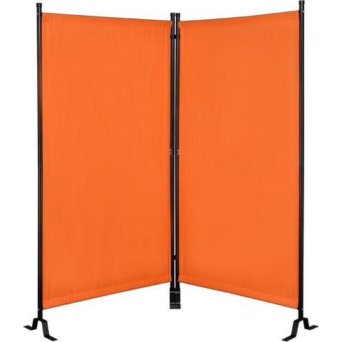 Oakestry Galaxy II Large Room Divider 74-Inch Water-Repellent Fabric Privacy Screen Freestanding Foldable Partition Space-Saving Panel for Indoor Outdoor Home Office Bedroom Patio Apartment, Orange