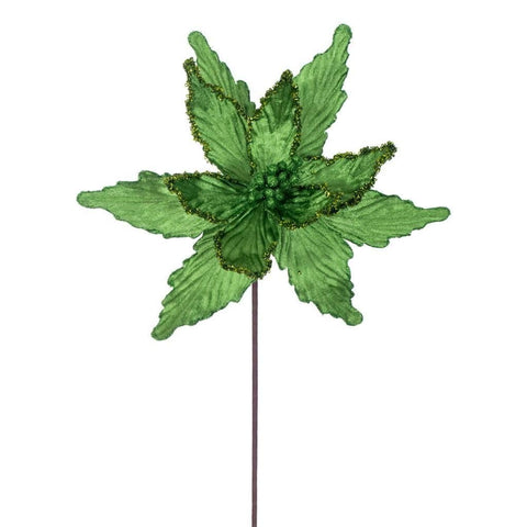 21.5 In. Green Poinsettia 12 In. Flower 6/Bag