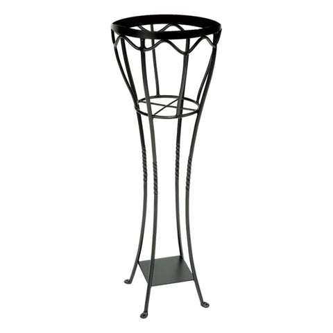 Oakestry Verandah Plant Stand Metal Display Holder for Indoor Outdoor Pots Planters Patio Balcony Garden Home Decor Decorative Stable Modern Vertical Accent Space Saving Design Black Finish