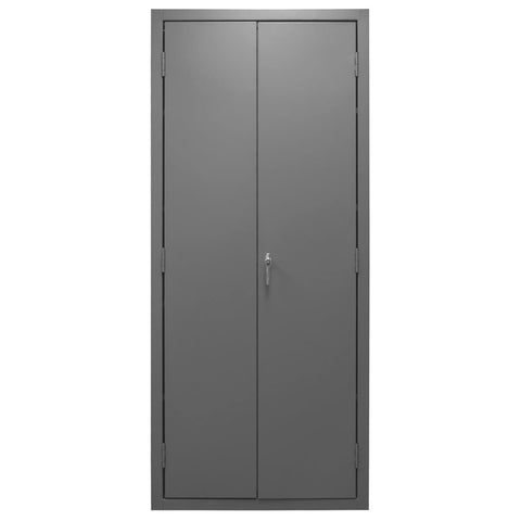 Oakestry Heavy Duty Cabinet 36 x 18 x 84 in 14 Gauge Steel 4 Adjustable Shelves Flush Doors Lockable Chrome Handle Gray Storage Cabinet