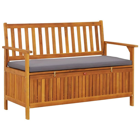Oakestry Patio Storage Bench 47 2 inches Solid Acacia Wood Outdoor Garden Seating Furniture Weather Resistant Durable Heavy Duty Modern Backyard Porch Deck Lawn