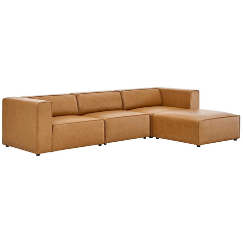Oakestry Luxury Inspired Mingle Vegan Leather Sofa and Ottoman Set Comfortable Indoor Sofa for Living Room Apartment Lounge Reception Area Premium Everyday Styling