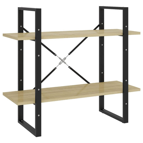 Oakestry 2-Tier Book Cabinet Sonoma Oak 31.5 inches x11.8 inches x27.6 inches Engineered Wood Elegant Home Organization Unit