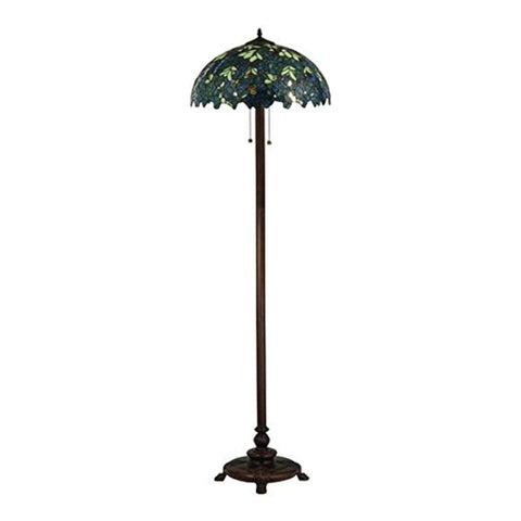 Oakestry 63InchH Nightfall Wisteria Floor Lamp Elegant Floor Lamp Stained Glass Lighting Decorative Home Living Room Bedroom Office Vintage Style Durable Build Ambient Light