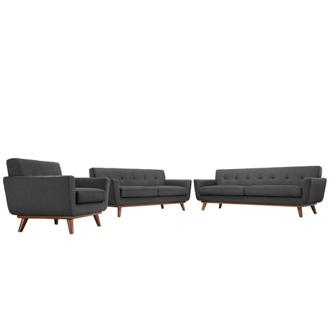 Oakestry Luxury Inspired Engage Sofa Loveseat and Armchair Set of 3 Comfortable Indoor Loveseat for Living Room Apartment Lounge Reception Area Premium Daily Styling