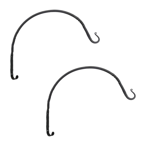 Oakestry Traditional Arc Wall Bracket 18 Inch Two Pack Heavy Duty Wrought Iron Hanging Brackets for Planters Lanterns Baskets Garden Decor Indoor Outdoor Porch Patio Entryway Wall Mount Support