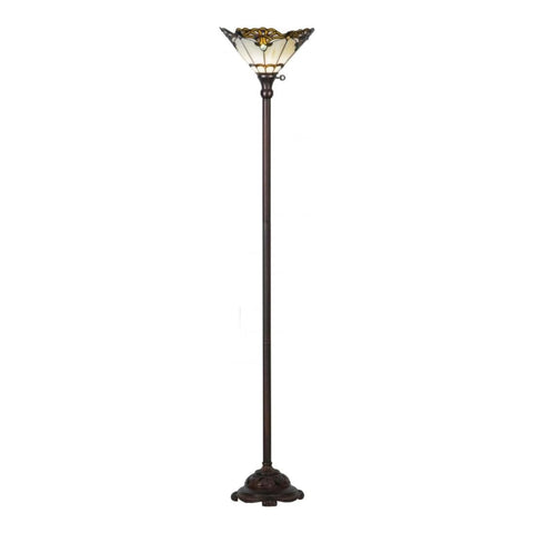 Oakestry 70 Inch Shell with Jewels Torchiere Floor Lamp Tiffany Style Stained Glass Standing Light Vintage Decorative Accent Fixture for Living Room Bedroom Reading Nook Home Decor