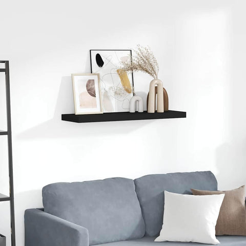 Oakestry Floating Wall Shelf Black 31.5Inchx9.3Inchx1.5Inch MDF Modern Designer Display Unit