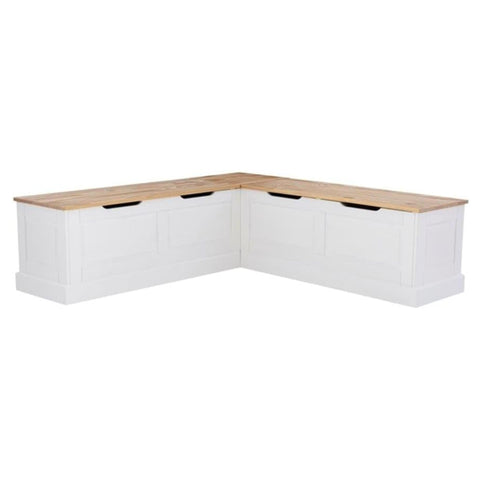 Oakestry White Solid Pine L-Shaped Breakfast Nook with Hidden Storage, Backless Corner Bench, 5-Piece Cushion & Pillow Set, Built-in Look Seating for Kitchen or Dining Spaces (Black)