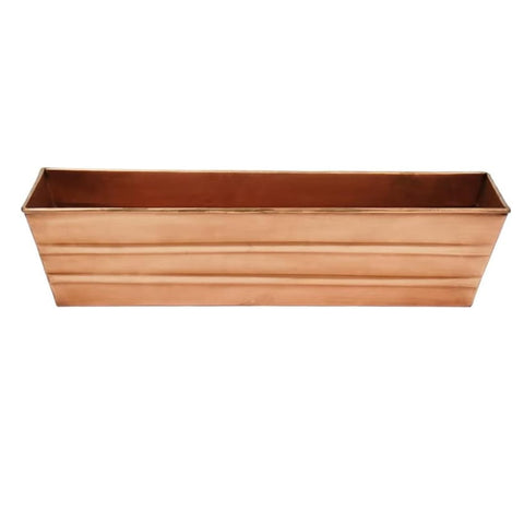 Oakestry Copper Plated Flower Box Decorative Outdoor Planter Classic Finish Garden Balcony Porch Window Display Accent