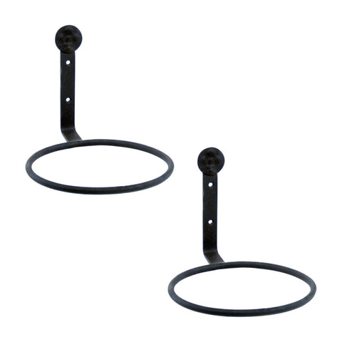 Oakestry Six Inch Flower Pot Ring Pair Wall Mounted Planter Holder Metal Bracket Indoor Outdoor Garden Display Support