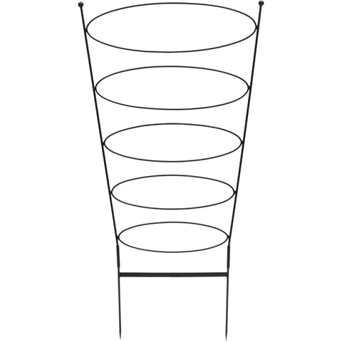 Ovals Wrought Iron Garden Trellis, Modern Retro Vertical Plant Support, Freestanding for Vines, 60.75" H x 30.5" W, Black Powdercoated