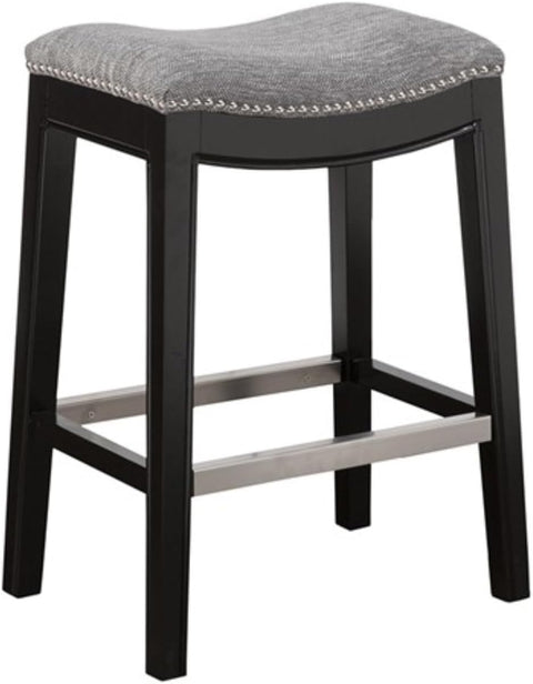 27" Kitchen Saddle Backless bar Stool with Nail Head