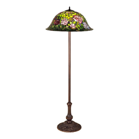 Oakestry 63 inches H Tiffany Rosebush Floor Lamp Elegant Floor Lamp Stained Glass Lighting Decorative Home Living Room Bedroom Office Vintage Style Durable Build Ambient Light