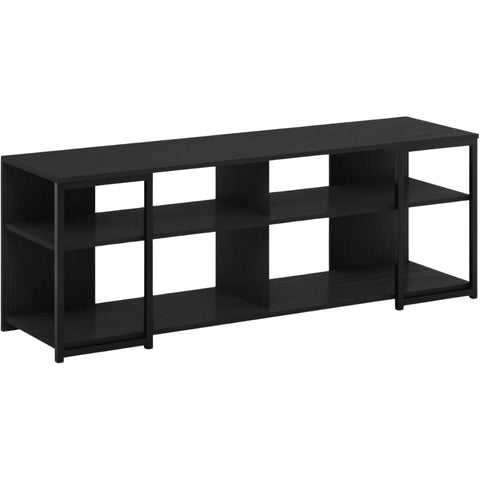Oakestry Modern TV Stand for TVs up to 65 Inch, Americano & Black Finish, Entertainment Center with Open Shelves and Metal Frame