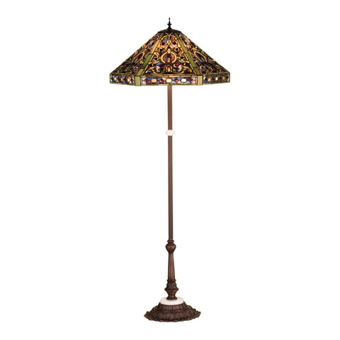 Oakestry 63InchH Tiffany Elizabethan Floor Lamp.602 Elegant Floor Lamp Stained Glass Lighting Decorative Home Living Room Bedroom Office Vintage Style Durable Build Ambient Light