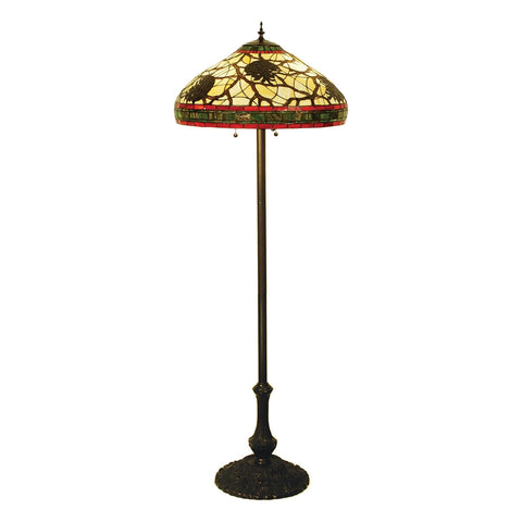 Oakestry 61Inch High Pinecone Floor Lamp Elegant Floor Lamp Stained Glass Lighting Decorative Home Living Room Bedroom Office Vintage Style Durable Build Ambient Light