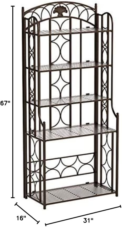 Oakestry 5-Tier Iron Indoor/Outdoor Bakers Rack