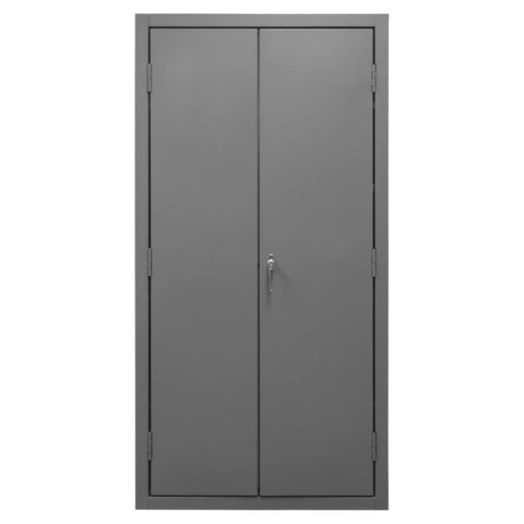 Oakestry Heavy Duty Cabinet 36 x 18 x 72 in 14 Gauge Steel 4 Adjustable Shelves Flush Doors Lockable Chrome Handle Gray Storage Cabinet