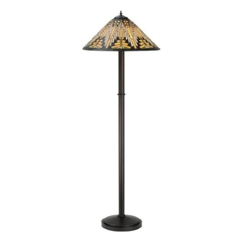 Oakestry 63InchH Nuevo Mission Floor Lamp Elegant Floor Lamp Stained Glass Lighting Decorative Home Living Room Bedroom Office Vintage Style Durable Build Ambient Light