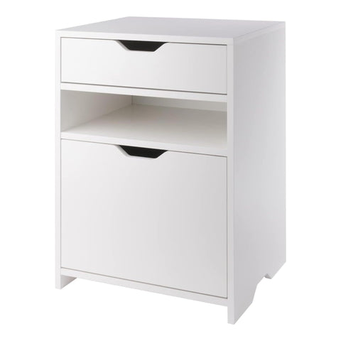 Oakestry Nova Filing Storage Cabinet White Modern Wooden File Drawer Organizer for Home Office Workstation Study Room and Document Storage