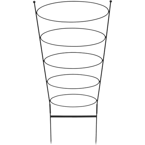Ovals Garden Trellis 61 Inch, Wrought Iron Plant Support with Black Powder Coat, Modern Retro Design for Climbing Plants