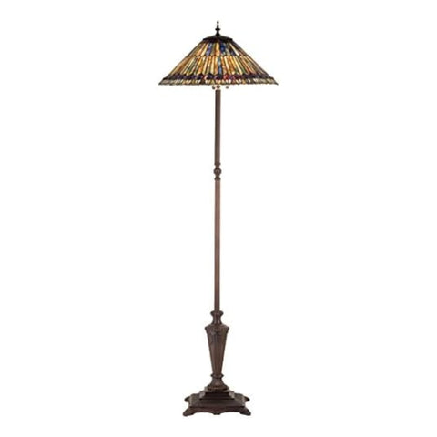 Oakestry 65 inches H Tiffany Jeweled Peacock Floor Lamp Elegant Floor Lamp Stained Glass Lighting Decorative Home Living Room Bedroom Office Vintage Style Durable Build Ambient Light