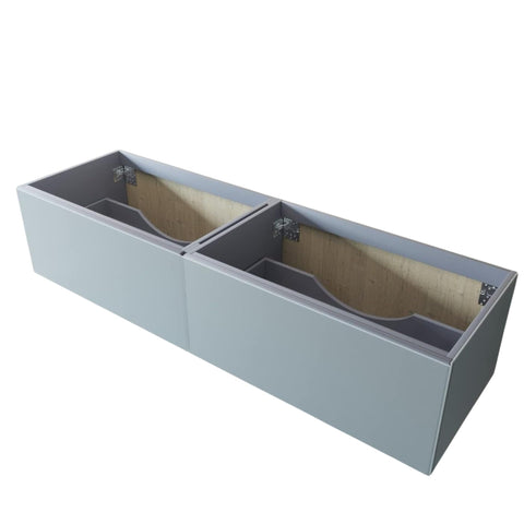 Oakestry Elite Sixty Six Inch Nautical Blue Freestanding Vanity Cabinet Featuring Soft Glide Full Width Drawer