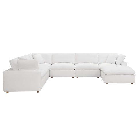 Oakestry Luxury Inspired Commix Down Filled Overstuffed 7-Piece Sectional Sofa Comfortable Indoor Sectional Sofa for Living Room Apartment Lounge Reception Area Everyday Premium Styling