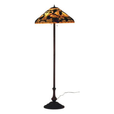 Oakestry 64 inches H Jeweled Grape Floor Lamp Elegant Floor Lamp Stained Glass Lighting Decorative Home Living Room Bedroom Office Vintage Style Durable Build Ambient Light