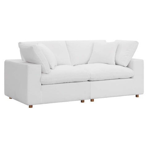 Oakestry Luxury Inspired Commix Down Filled Overstuffed 2 Piece Sectional Sofa Set Comfortable Indoor Sectional Sofa for Living Room Apartment Lounge Reception Area Everyday Premium Styling