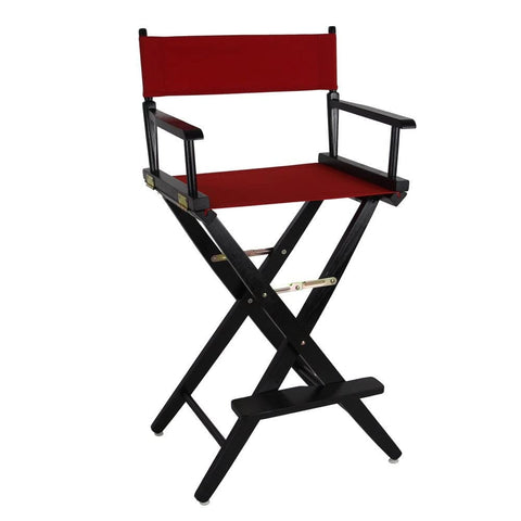 Extra-Wide Premium 30 Directors Chair Black Frame W/Red Color Cover