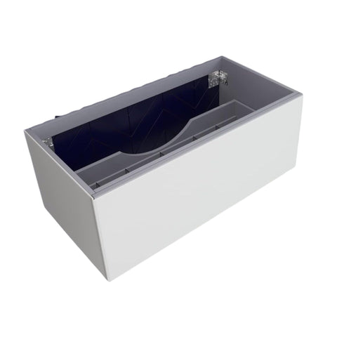 Oakestry Thirty Six Inch Nautical Blue Freestanding Bathroom Vanity Cabinet with Smooth Pull Out Storage Base