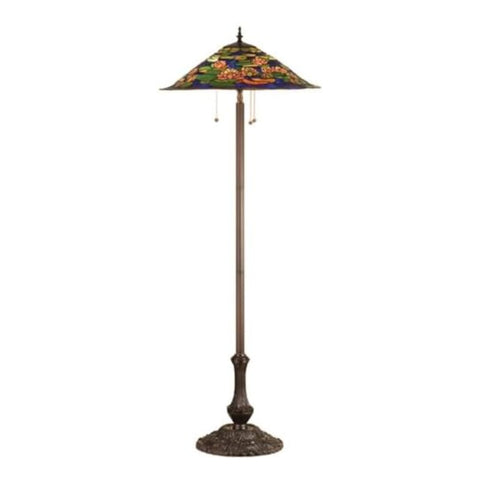 Oakestry 64InchH Tiffany Pond Lily Floor Lamp Elegant Floor Lamp Stained Glass Lighting Decorative Home Living Room Bedroom Office Vintage Style Durable Build Ambient Light