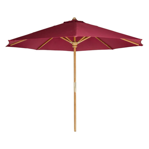 10-ft Teak Market Umbrella with White Canopy