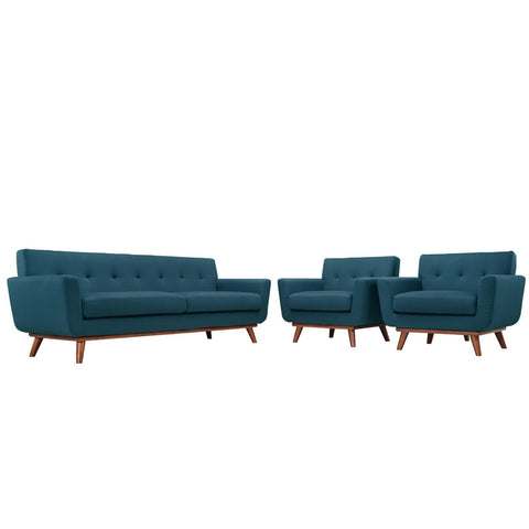Oakestry Luxury Inspired Engage Armchairs and Sofa Set of 3 Comfortable Indoor Sofa for Living Room Apartment Lounge Reception Area Premium Everyday Styling