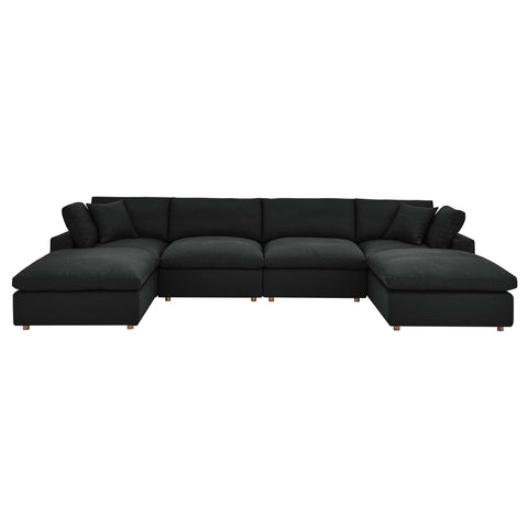 Oakestry Luxury Inspired Commix Down Filled Overstuffed 6-Piece Sectional Sofa Comfortable Indoor Sectional Sofa for Living Room Apartment Lounge Reception Area Premium Everyday Styling