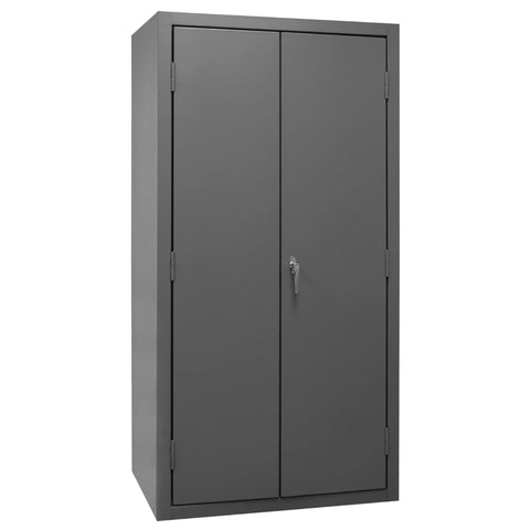 Oakestry Heavy Duty Shelf Cabinet 14 Gauge Steel 4 Adjustable Shelves Flush Doors Lockable Gray Storage Cabinet