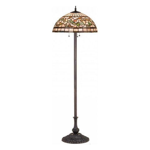 Oakestry 63 Inch Tiffany Turning Leaf Floor Lamp Stained Glass Standing Light Vintage Decorative Accent Fixture for Living Room Bedroom Reading Nook Home Decor