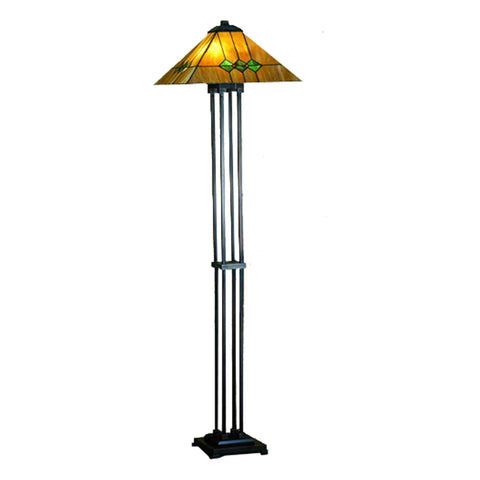 Oakestry 63 inches H Martini Mission Floor Lamp Elegant Floor Lamp Stained Glass Lighting Decorative Home Living Room Bedroom Office Vintage Style Durable Build Ambient Light