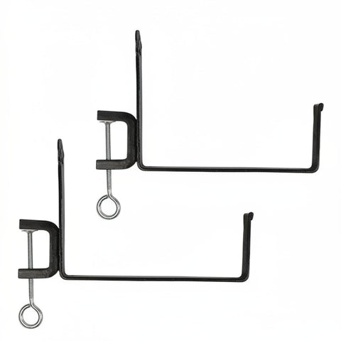 Oakestry Railing Clamp Window Flower Box Brackets Black Adjustable Balcony Planter Holder Steel No Drill Secure Mount Outdoor Indoor