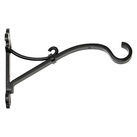 Oakestry Fleur De Lis Wall Bracket Hook Small Decorative Metal Hanging Hook for Planters Lanterns Bird Feeders Indoor Outdoor Garden Patio Porch Wall Decor Classic Accent Black Finish Mount