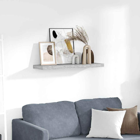 Oakestry Floating Wall Shelf Concrete Gray 31.5 inches x9.3 inches x1.5 inches MDF Luxury Interior Storage Solution