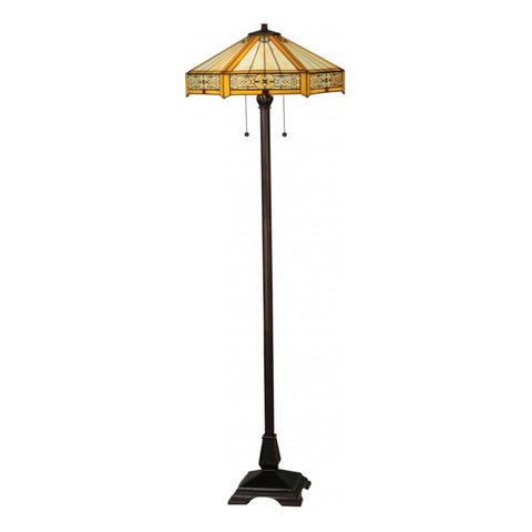 Oakestry 62 Inch Peaches Floor Lamp Tiffany Style Stained Glass Standing Light Vintage Decorative Accent Fixture for Living Room Bedroom Reading Nook Home Decor