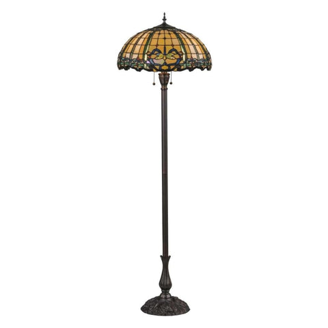 Oakestry 63InchH Dragonfly Trellis Floor Lamp Elegant Floor Lamp Stained Glass Lighting Decorative Home Living Room Bedroom Office Vintage Style Durable Build Ambient Light