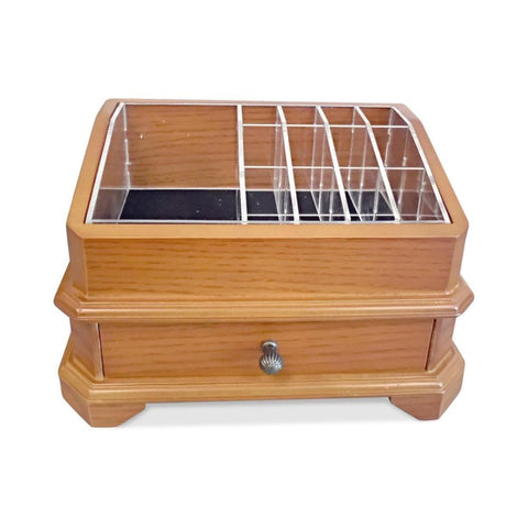Oakestry Oak Wood Jewelry Box Organizer Multi-Layer Storage Case with Drawers Velvet Lining Elegant Design for Rings Earrings Necklaces Watches Space-Saving Durable Keepsake Box for Home and Gift