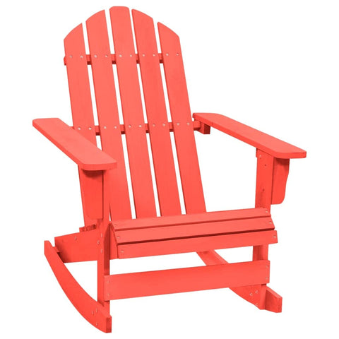 Oakestry Garden Rocking Chair Red Solid Fir Wood Medium Durable – Outdoor Patio Seating, Weather Resistant Furniture