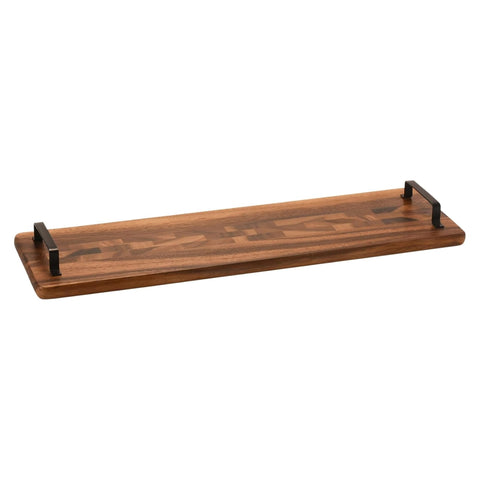 Wood Tray w/ Metal Handle - Extra Long