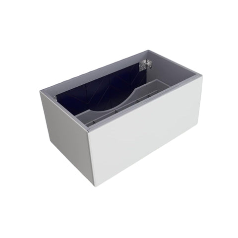 Oakestry Modern Thirty Inch Nautical Blue Bathroom Vanity Base Cabinet Featuring Smooth Glide Out Storage Compartment